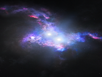 رصدتلسکوپ هابل ناسااز یک جفت کوازارهای دوتایی در کهکشان های در حال ادغام