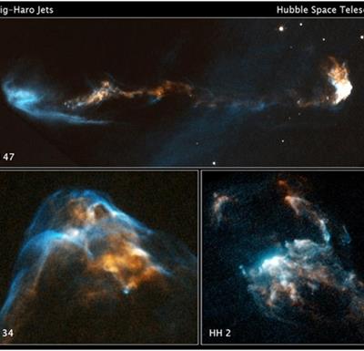  تلسکوپ هابل فیلم های بی سابقه ای از نمای جت های فراصوت از ستاره های جوان بدست آورد